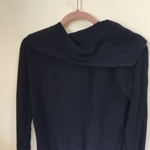 Jones New York NEW 100% Cashmere Sweater Cowl Shawl Collar Ribbed Minimalist P L - Picture 13 of 15